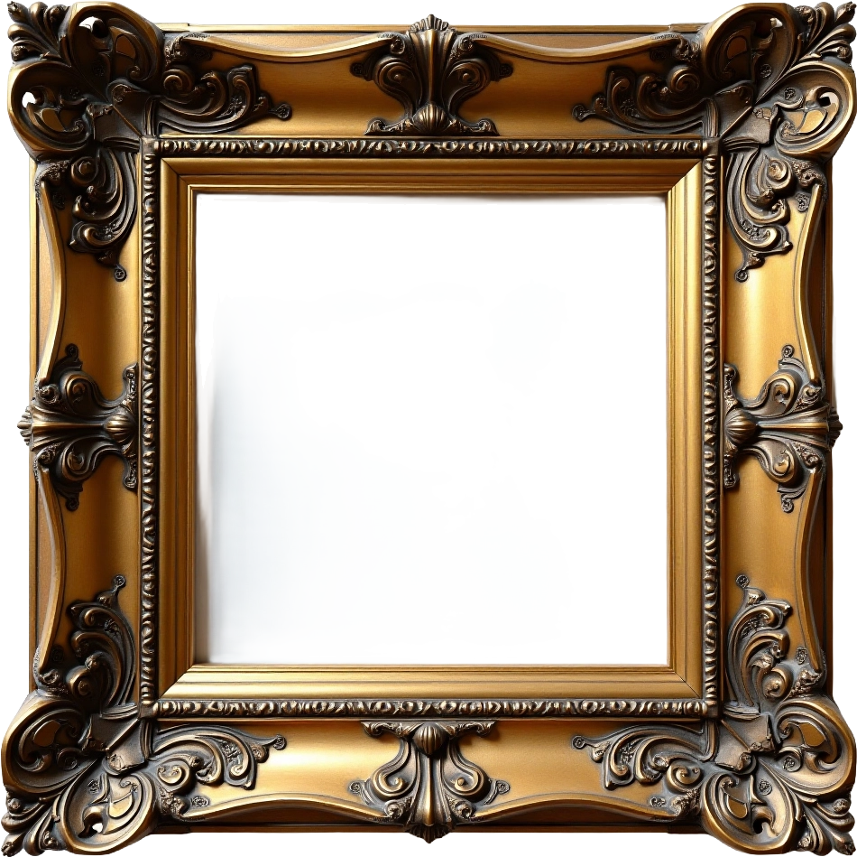 Ornate Frame with Abstract Silhouette